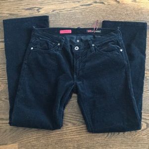 AG Adriano Goldschmied Black “Kiss” corduroy jean